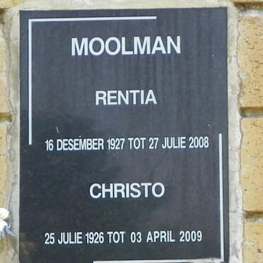 MOOLMAN Christo 1926-2009 &amp; Rentia 1927-2008