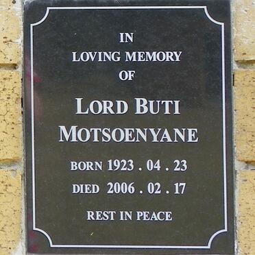 MOTSOENYANE Lord Buti 1923-2006
