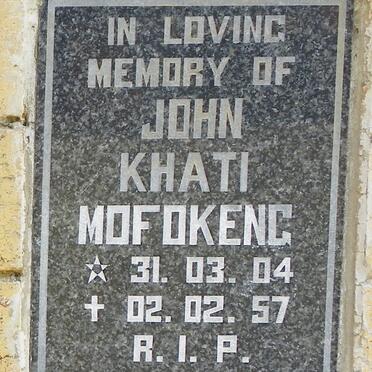 MOFOKENG John Khati 1904-1957