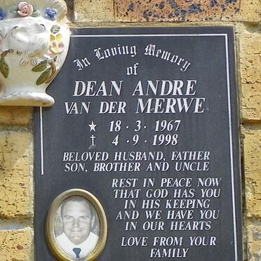 MERWE Dean Andre, van der 1967-1998