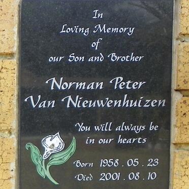 NIEUWENHUIZEN Norman Peter, van 1958-2001