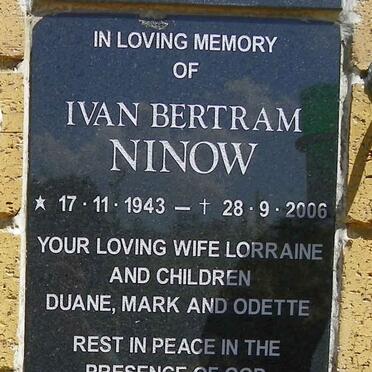 NINOW Ivan Bertram 1943-2006