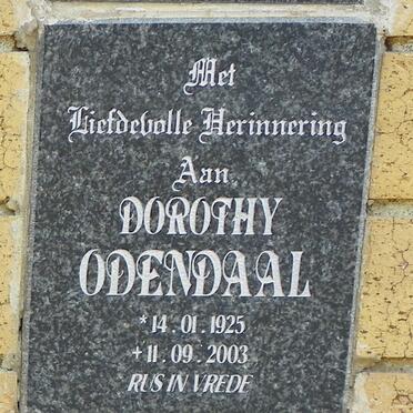 ODENDAAL Dorothy 1925-2003