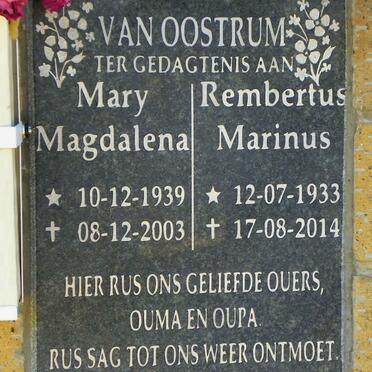 OOSTRUM Rembertus Marinus, van 1933-2014 &amp; Mary Magdalena 1939-2003