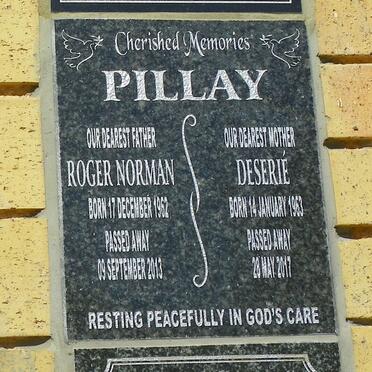 PILLAY Roger Norman 1962-2013 &amp; Desirie 1963-2017