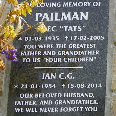 PAILMAN Alec 1935-2005 :: PAILMAN Ian C.G. 1954-2014