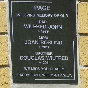 PAGE Wilfred John -1979 &amp; Joan Roslind -2011 :: PAGE Douglas Wilfred -2011