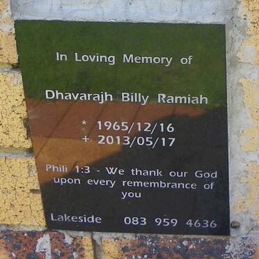 RAMIAH Dhavarajh Billy 1965-2013