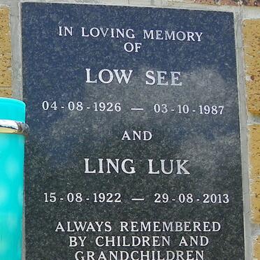 SEE Low 1926-1987 &amp; Ling Luk 1922-2013