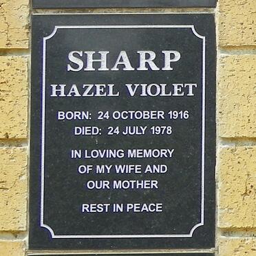 SHARP Hazel Violet 1916-1978