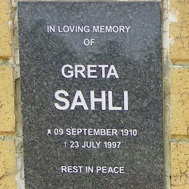 SAHLI Greta 1910-1997