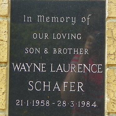 SCHAFER Wayne Laurence 1958-1984