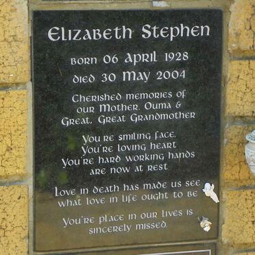 STEPHEN Elizabeth 1928-2004