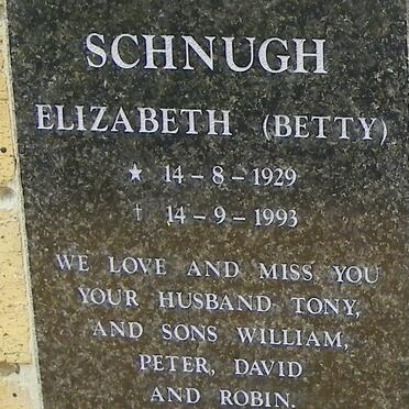 SCHNUGH Elizabeth 1929-1993