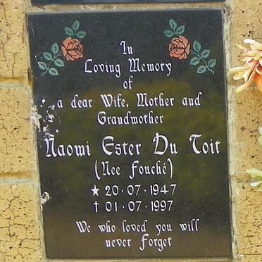 TOIT Naomi Ester, du nee FOUCHÉ 1947-1997