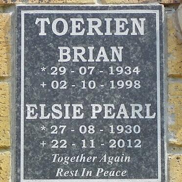 TOERIEN Brian 1934-1998 &amp; Elsie Pearl 1930-2012