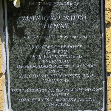 WYNNE Marjorie Ruth 1934-2012