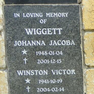 WIGGETT Winston Victor 1941-2004 &amp; Johanna Jacoba 1948-2001