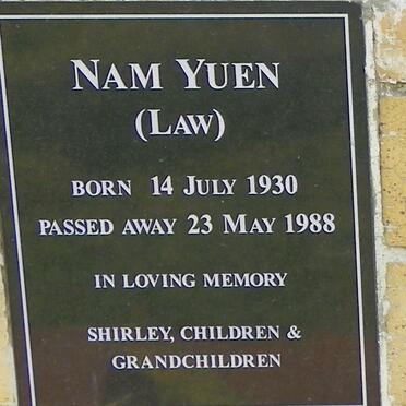 YUEN Nam, LAW 1930-1988