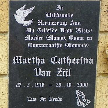 ZIJL Martha Catherina, van 1916-2000