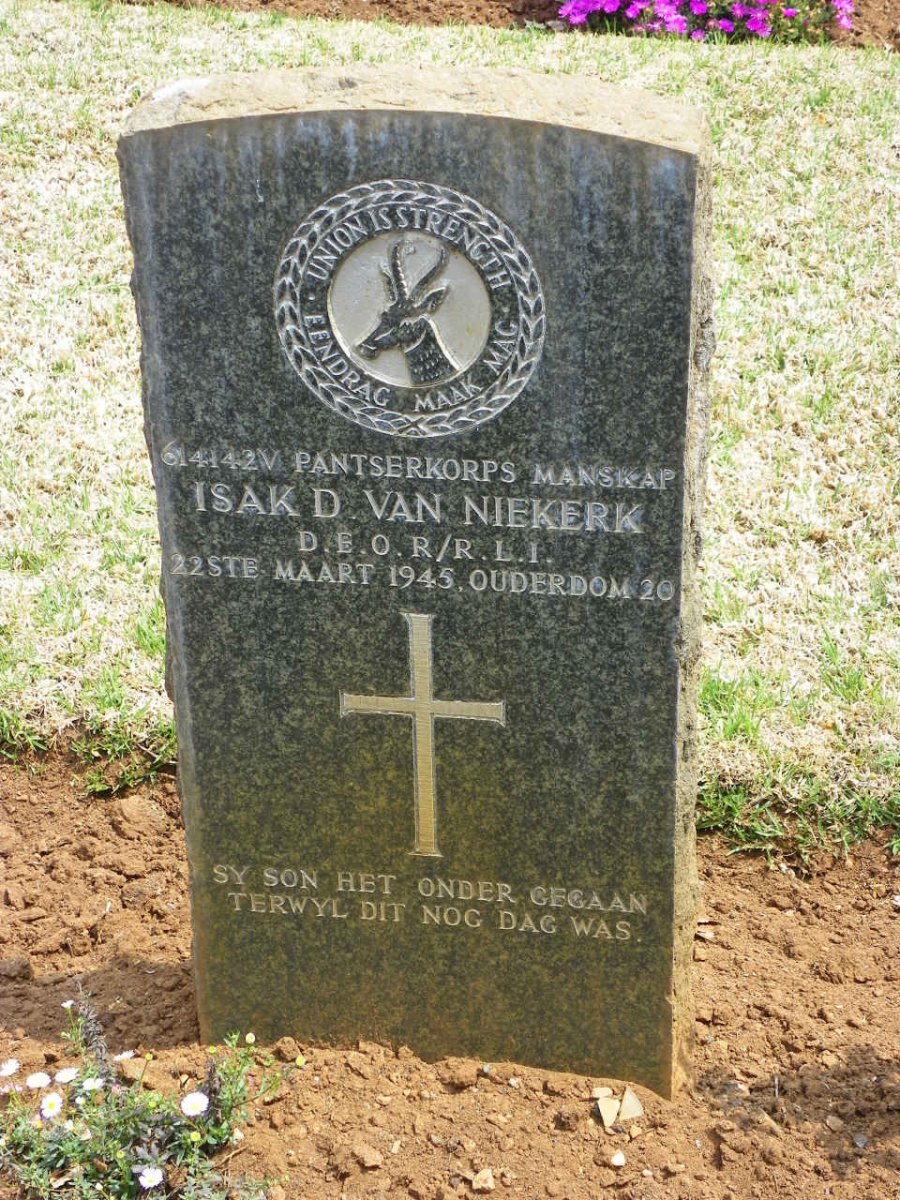NIEKERK Isak D., van -1945