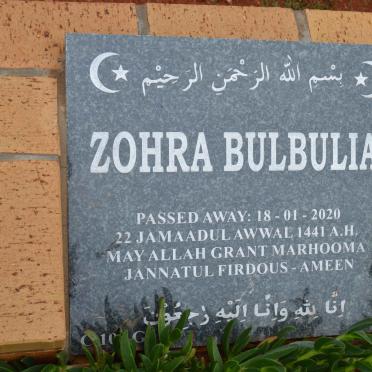 BULBULIA Zohra -2020