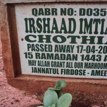 CHOTHIA Irshaad Imtiaz -2022