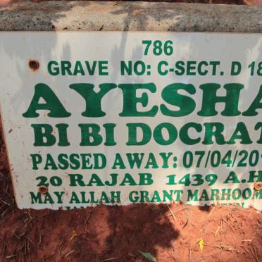 DOCRAT Ayesha Bi Bi -2018