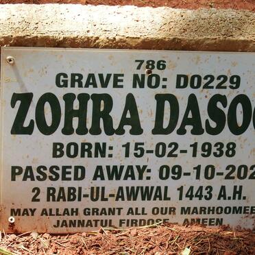 DASOO Zohra 1938-2021