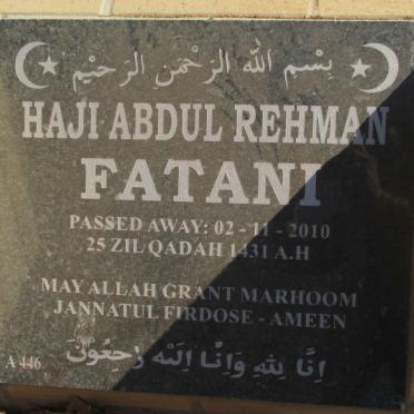 FATANI Haji Abdul Rehman -2010