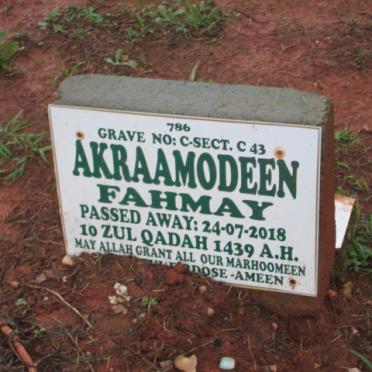 FAHMAY Akraamodeen -2018