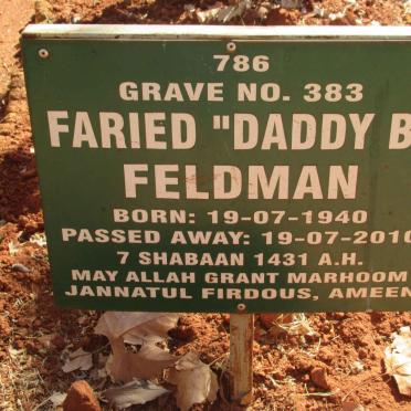 FELDMAN Faried 1940-2010