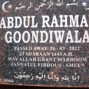 GOONDIWALA Abdul Rahman -2022