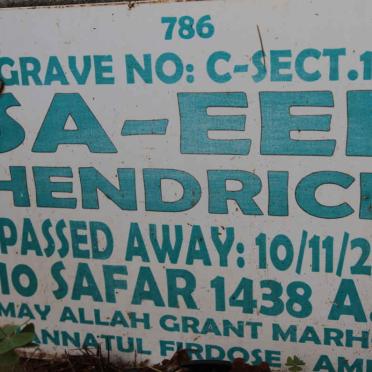 HENDRICKS Saeed -2016