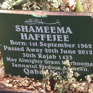 HAFFEJEE Shameema 1962-2012