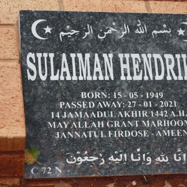 HENDRIKS Sulaiman 1949-2021