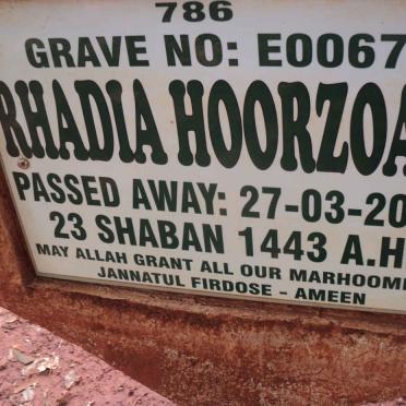 HOORZOAK Rhadia -2022