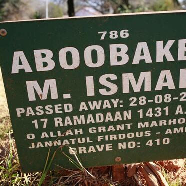 ISMAIL Aboobaker M. -2010