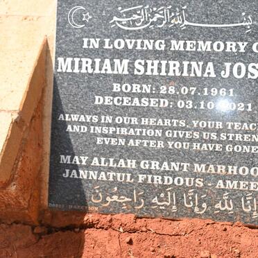 JOSEPH Miriam Shirina 1961-2021