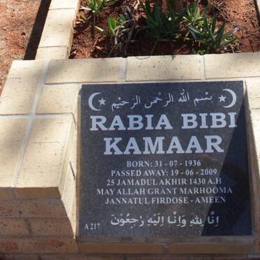 KAMAAR Rabia Bibi 1936-2009
