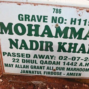 KHAN Mohammad Nadir -2021