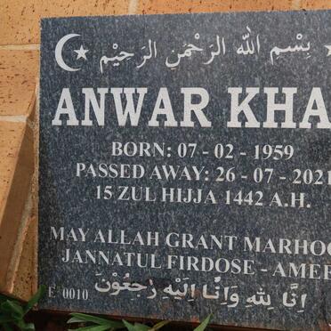KHAN Anwar 1959-2021
