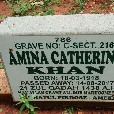 KHAN Amina Catherine 1918-2017