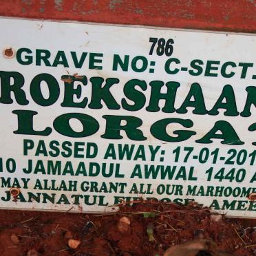 LORGAT Roekshaana -2019