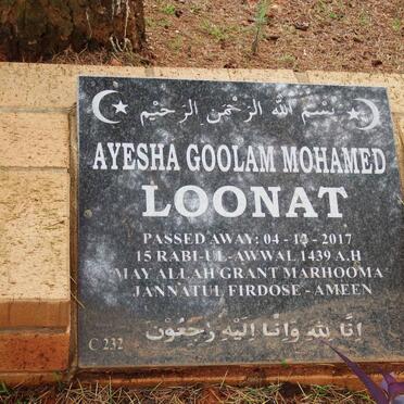 LOONAT Ayesha Goolman Mohamed -2017