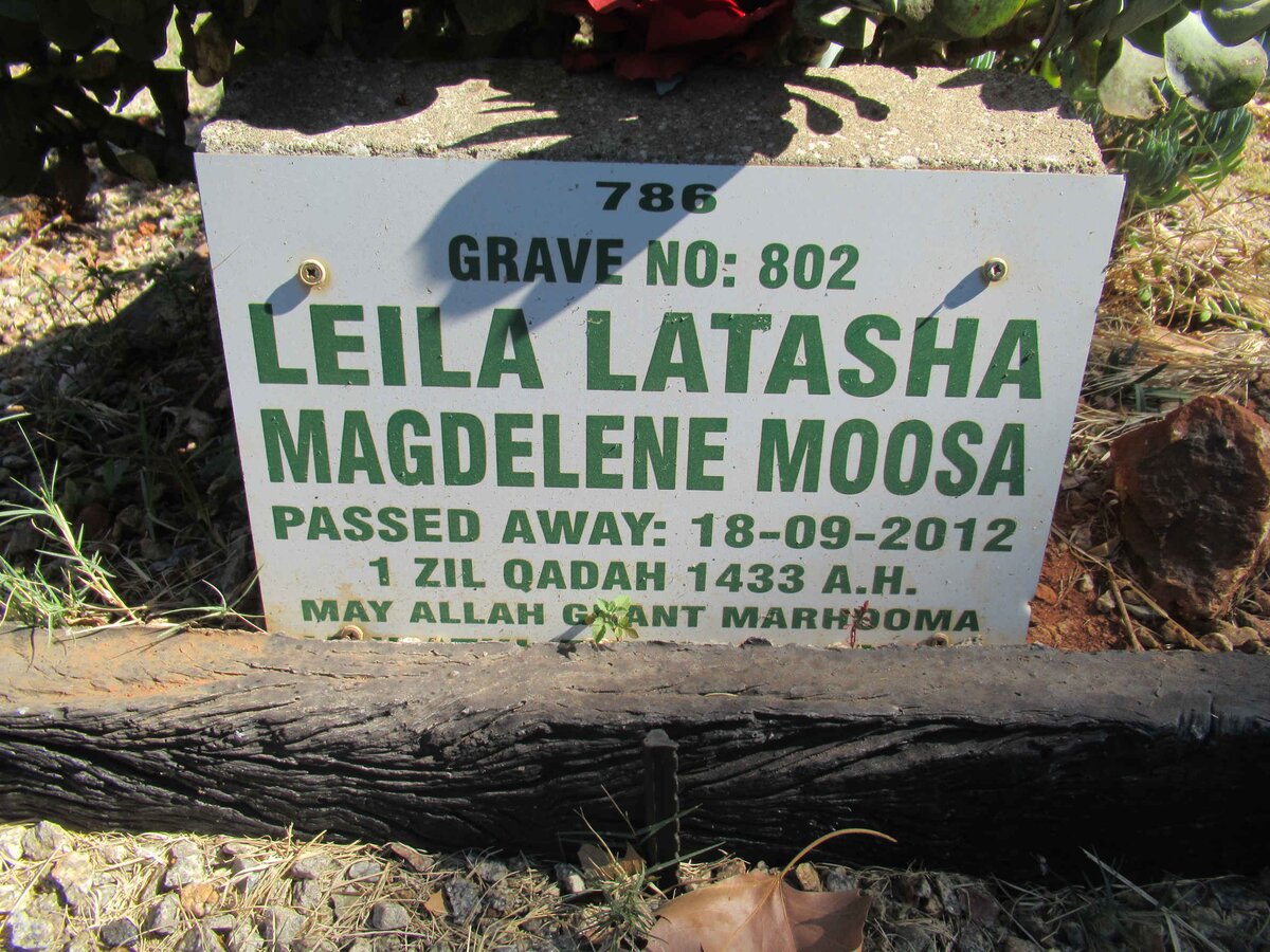 MOOSA Leila Latasha Magdelene -2012