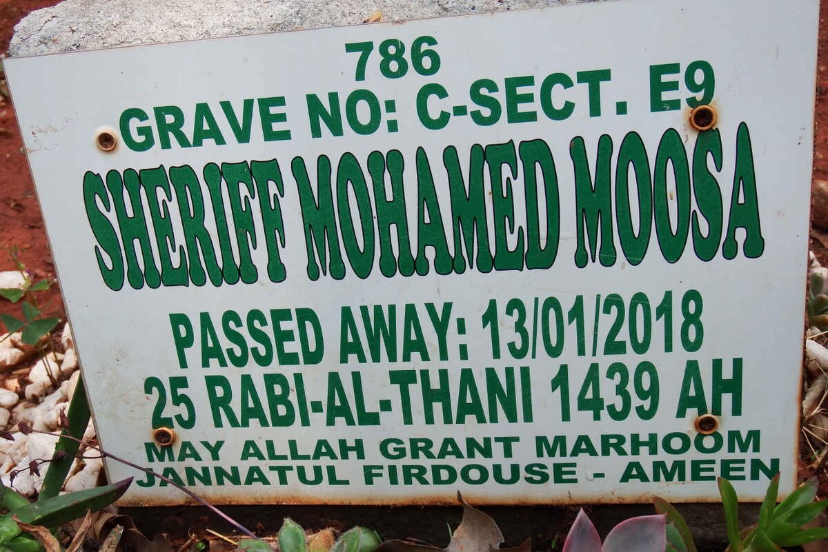 MOOSA Sheriff Mohamed -2018