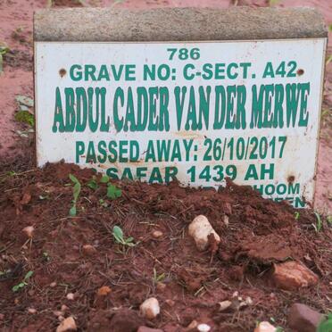 MERWE Abdul Cader, van der -2017