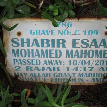 MAHOMED Shabir Esaan Mohamed -2016