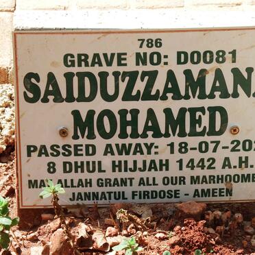 MOHAMED Saiduzzamana -2021